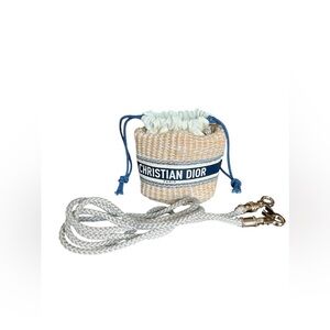 CHRISTIAN DIOR Novelty Straw Pouch Mini Bag